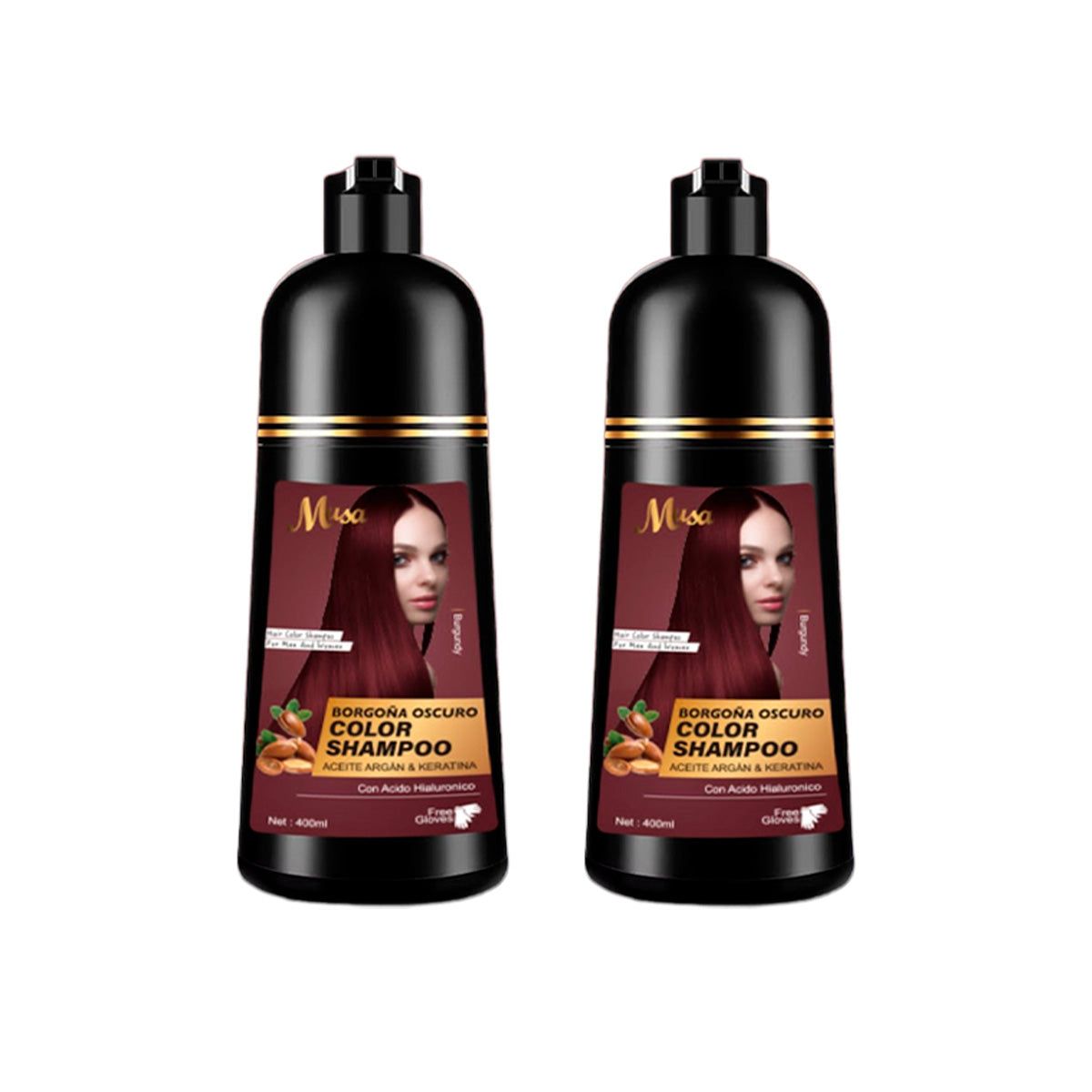 GENERICO - Shampoo Tinte Burgundy 766 con Keratina 400ml Musa 2 und