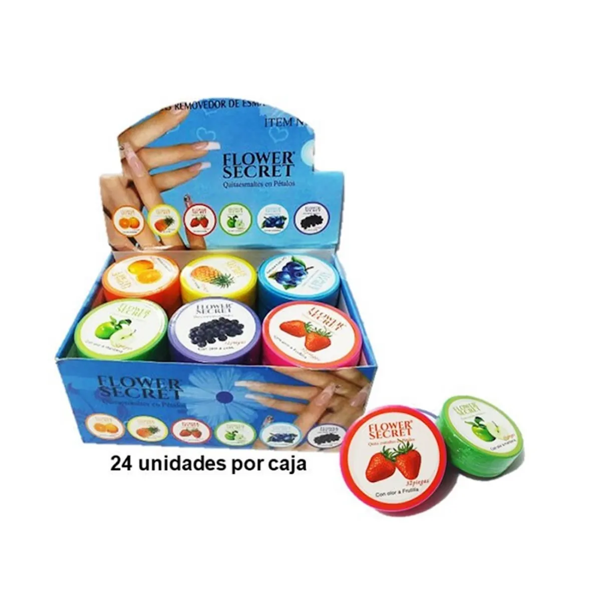 FLOWER SECRET - Quita esmalte en petalo solo Olor Manzana