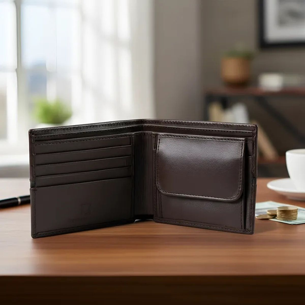 ARMUZ - Billetera de Cuero Vacuno Premium AR09A De Diseño Clásico