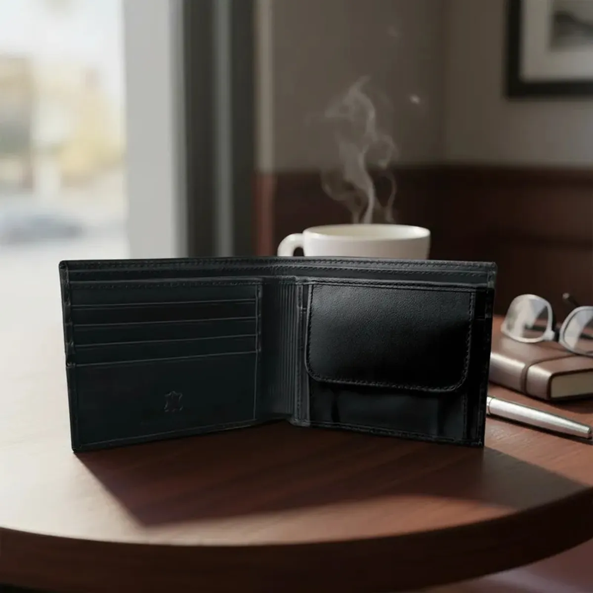 ARMUZ - Billetera de Cuero Vacuno AR09A De Diseño Clásico