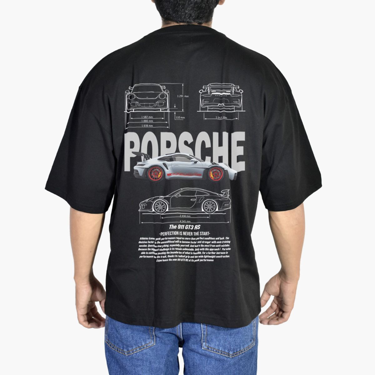 YONISTERS CLOTHING - Polo Oversize Algodón Negro Porshe Yonisters Clothing