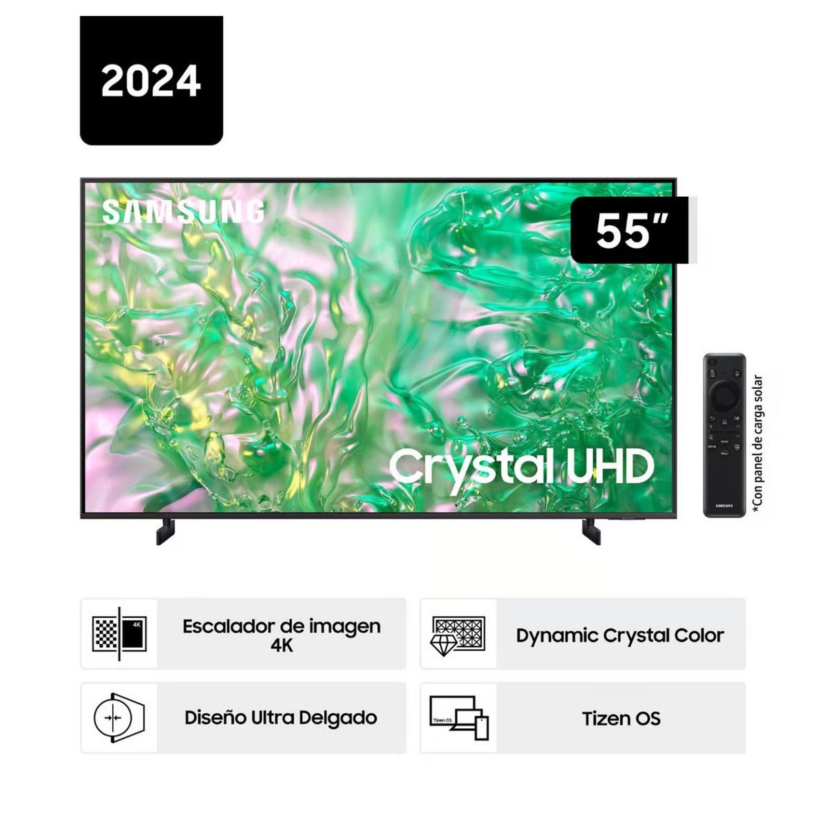 SAMSUNG - Smart TV Samsung 55 UN55DU8000 Crystal UHD 4K Tizen OS HDR10+ AirSlim