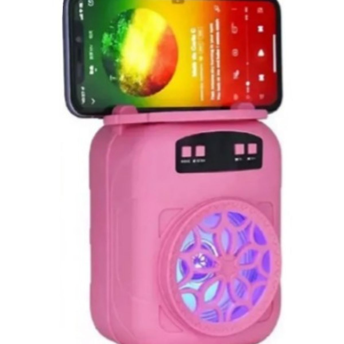 GENERICO - Parlante Bluetooth Portatil LED inalámbrico ROSADO verano