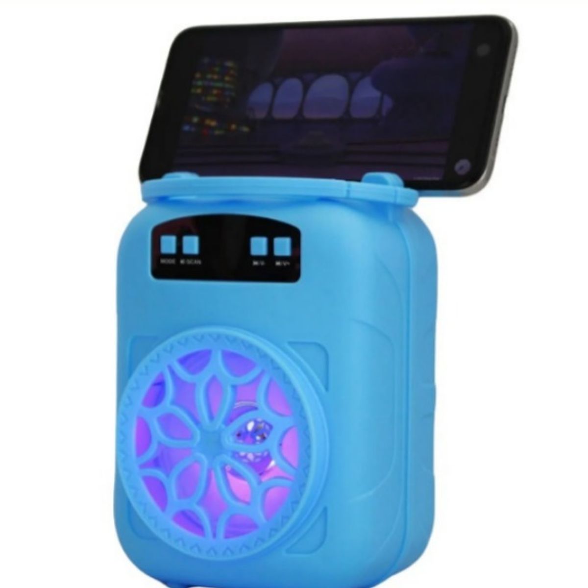 GENERICO - Parlante Bluetooth Portatil LED inalámbrico Celeste