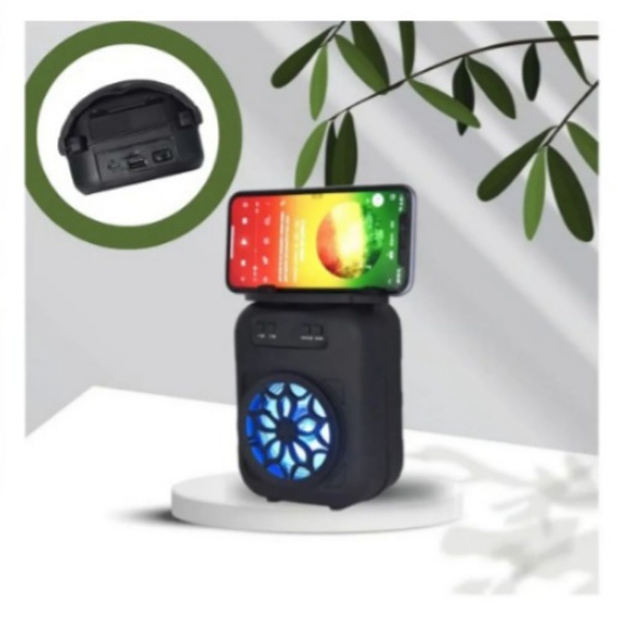 GENERICO - Parlante Bluetooth Portatil LED inalámbrico Negro verano
