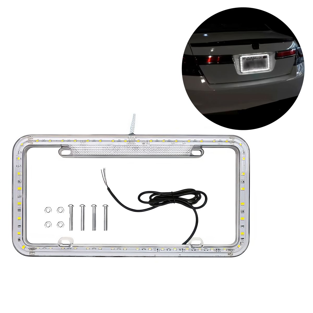 GENERICO - Porta Placa LED Luz Blanca 12V Tuning Universal