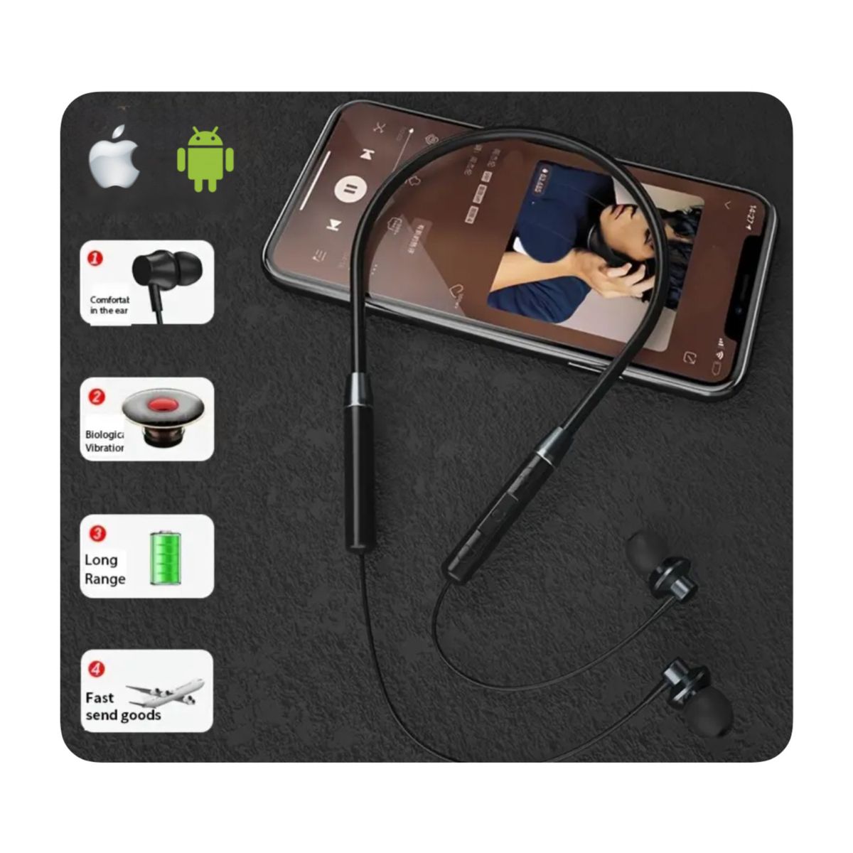 GENERICO - Audifonos Deportivos Imantados - Bluetooth