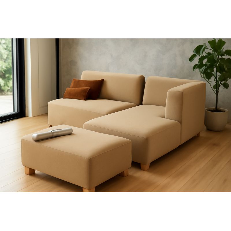 GENERICO - Seccional Sienna - Beige + Banqueta de Regalo