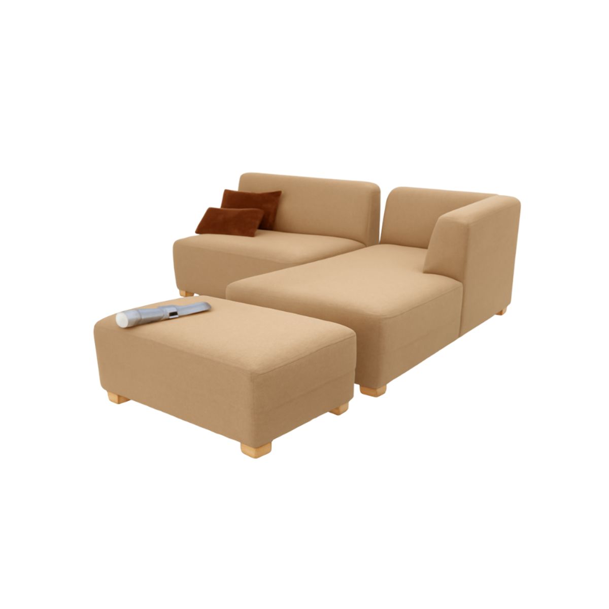 GENERICO - Seccional Sienna - Beige + Banqueta de Regalo