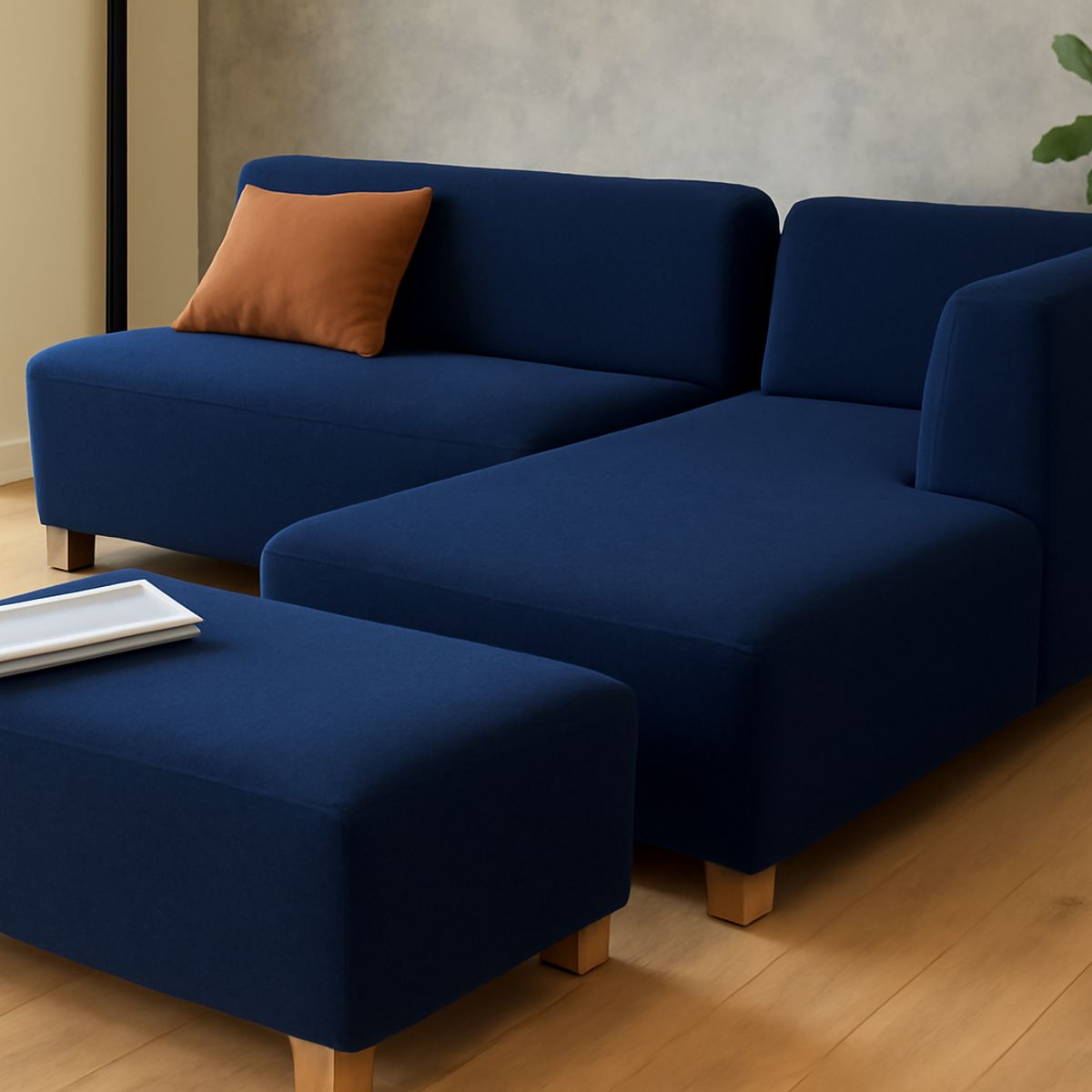 GENERICO - Seccional Sienna - Azul + Banqueta de Regalo