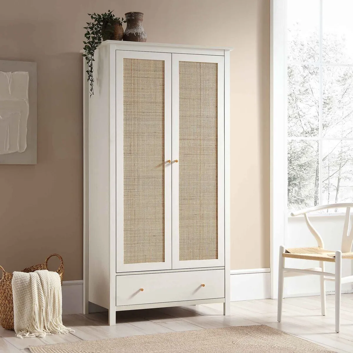 R&R MUEBLES - Ropero Vintage Mumnu Blanco 2 Puertas R&R MUEBLES