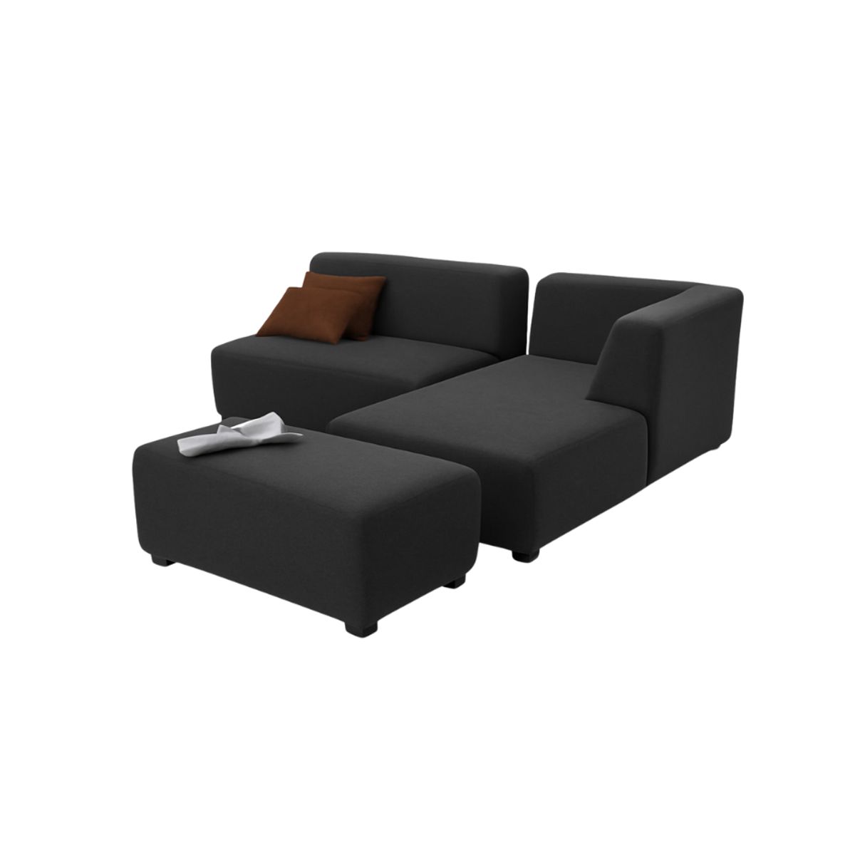 GENERICO - Seccional Sienna - Negro + Banqueta de Regalo