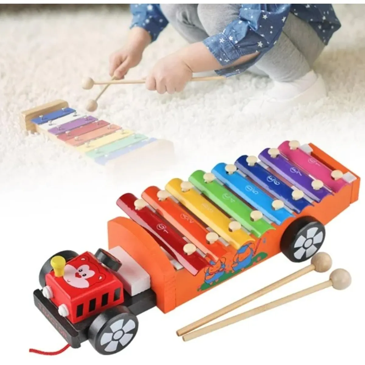 GENERICO - Camión de bombero Xilófono con arrastre