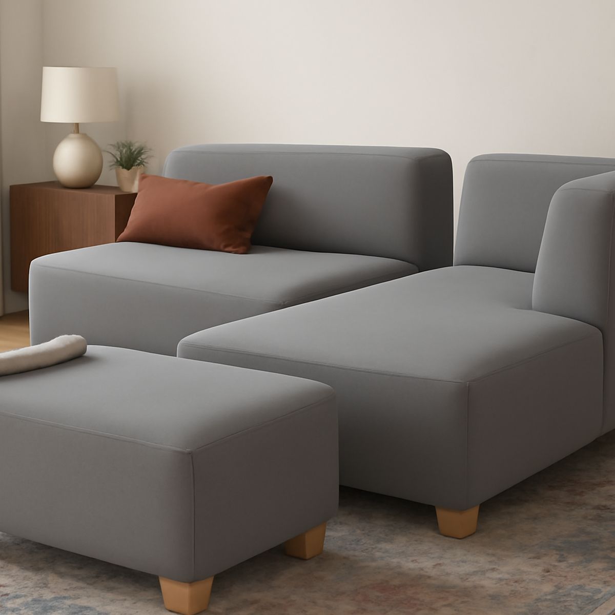 GENERICO - Seccional Sienna - Gris + Banqueta de Regalo