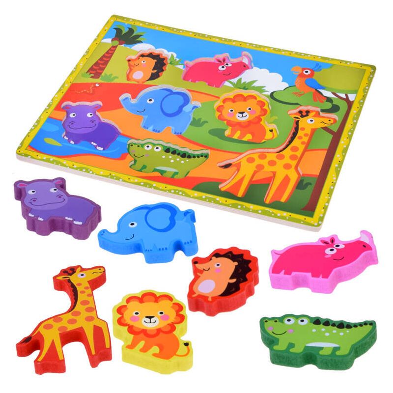 GENERICO - Rompecabeza en Alto Relieve Modelo Animalitos Selva