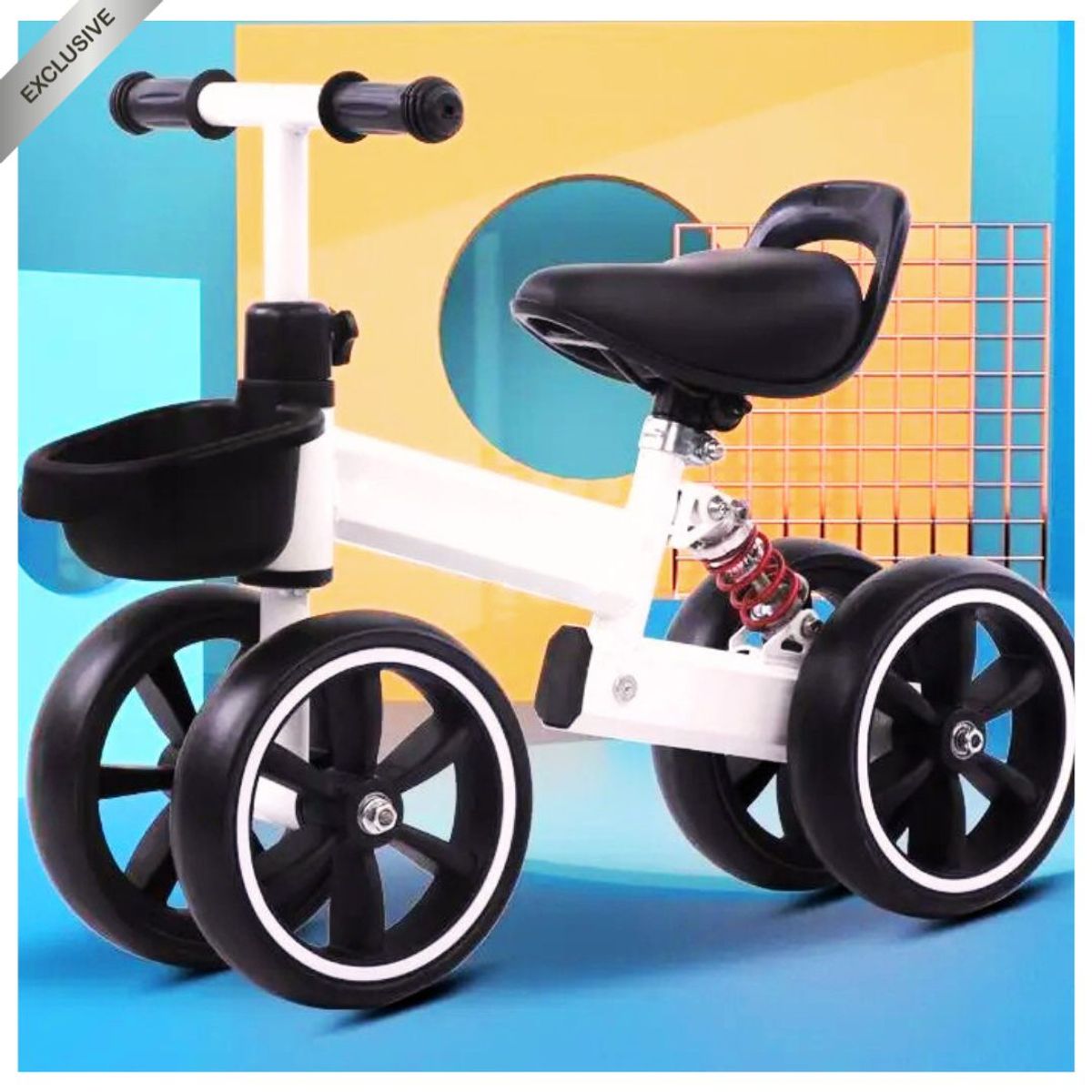 GENERICO - Bicicleta Balance Niños Luxury Alta Calidad 4 Ruedas Blanco