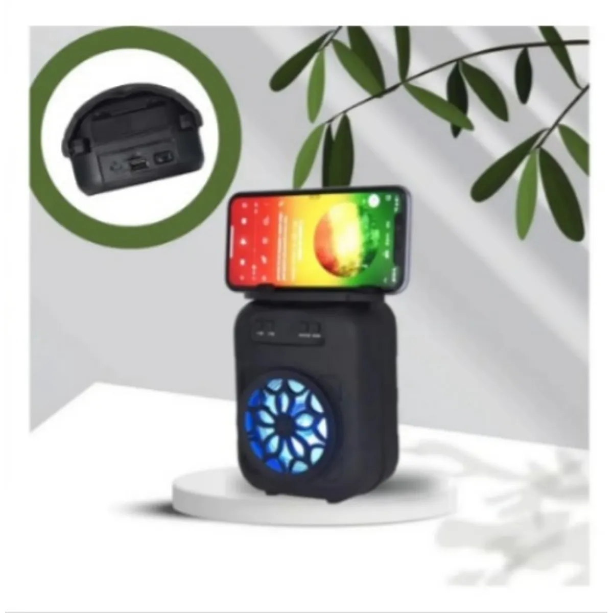 GENERICO - Parlante Bluetooth Portatil LED inalámbrico Negro