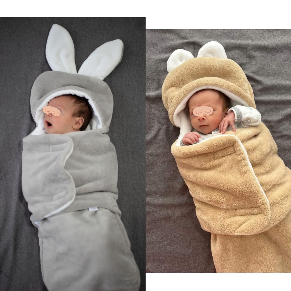 GENERICO - Pack 2 Saquitos de dormir para bebé Gris y Beige