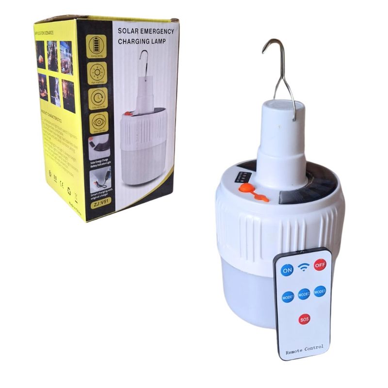 GENERICO - Lampara Foco LED Solar Recargable Colgante con Control