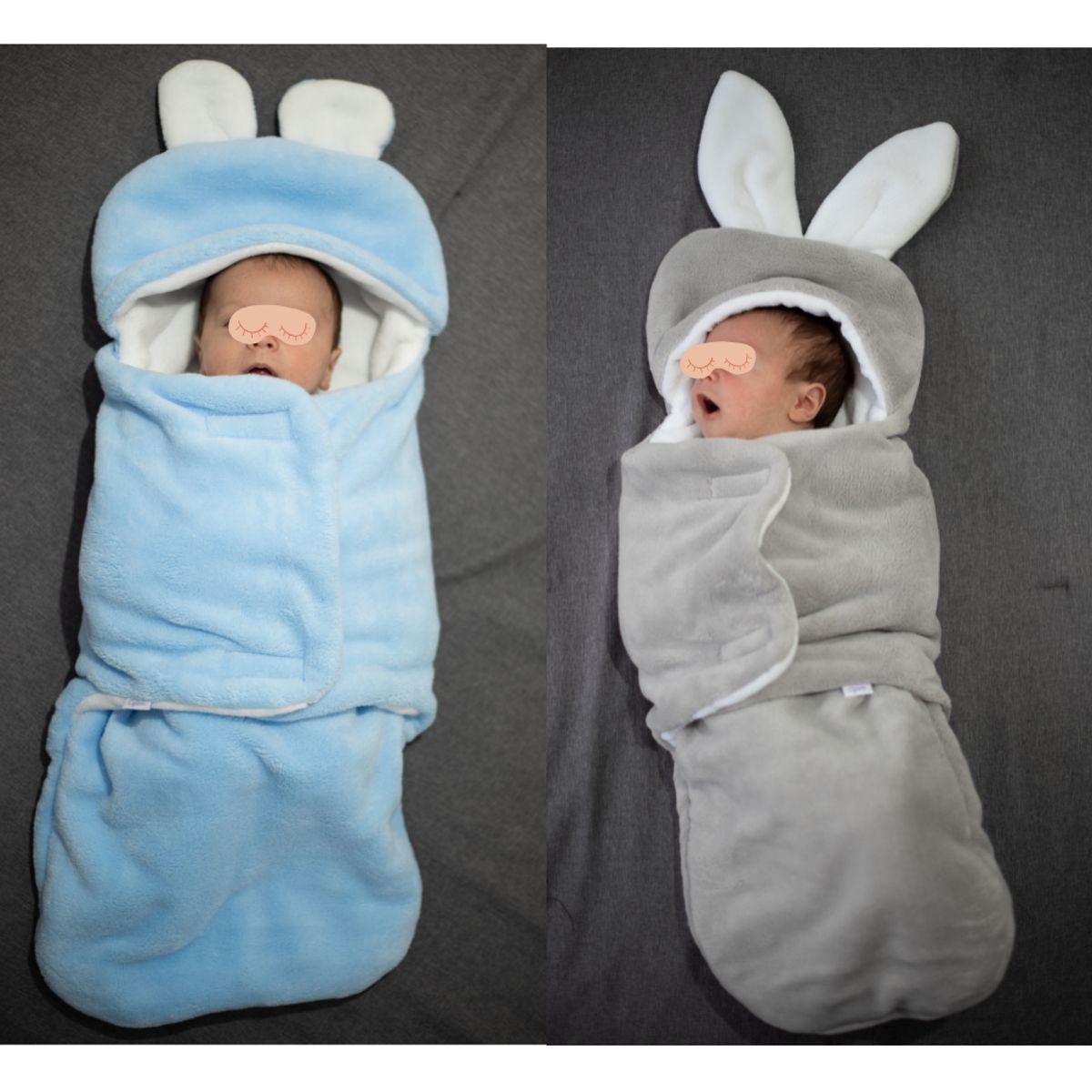 GENERICO - Pack 2 Saquitos de dormir abrigadoras para bebé Gris-Celeste