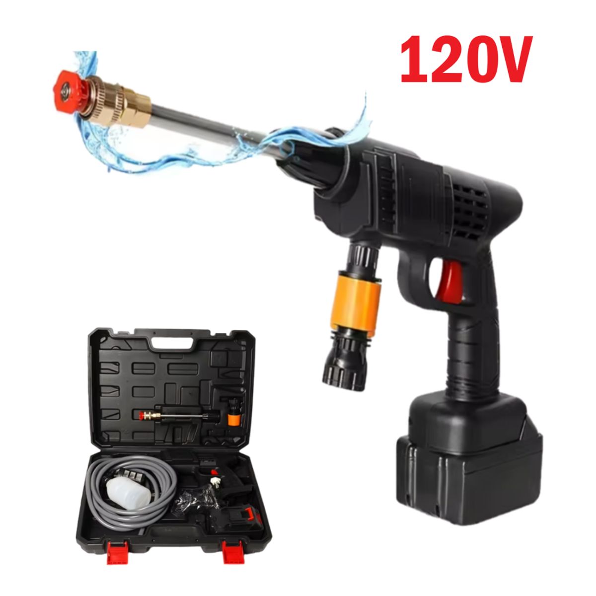 GENERICO - Pistola Hidrolavadora 120v Alta Presión Limpieza Hidrojet