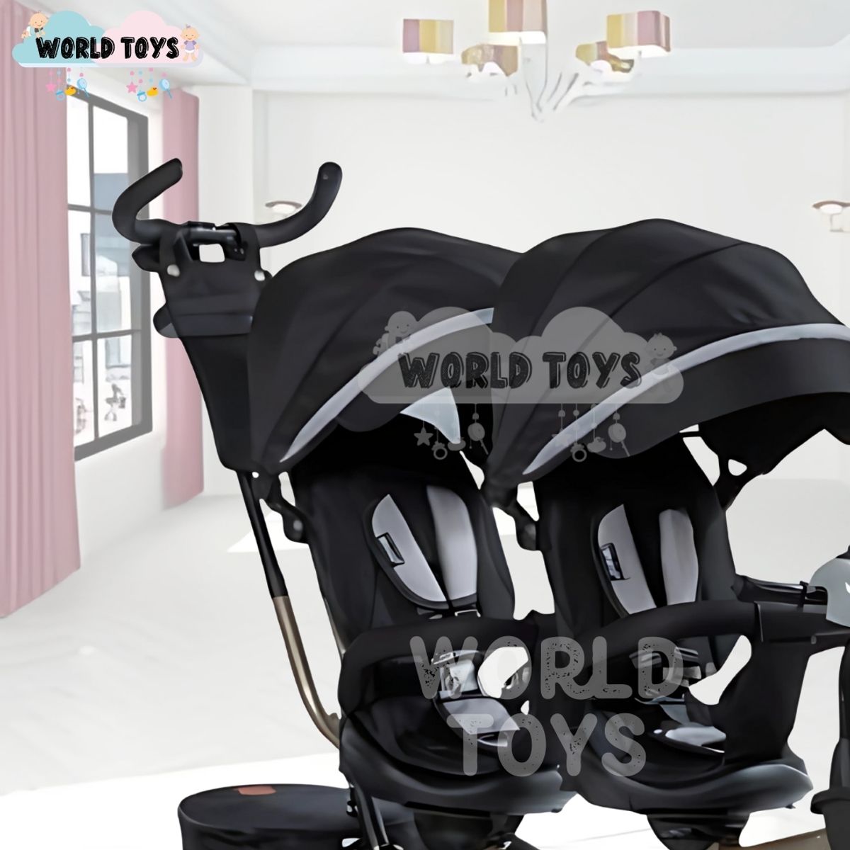 BABY - Triciclo Guiador Gemelar «TWIN RACE» Edición Limitada Black