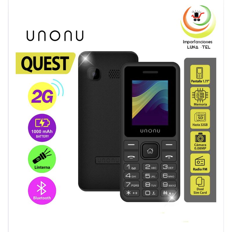 UNONU - CELULAR BASICO UNONU QUEST  2G PANTALLA  1.77"