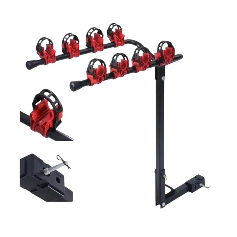GENERICO - Porta Bicicleta Rebatible Para 4 Bicicletas Auto Y Camioneta