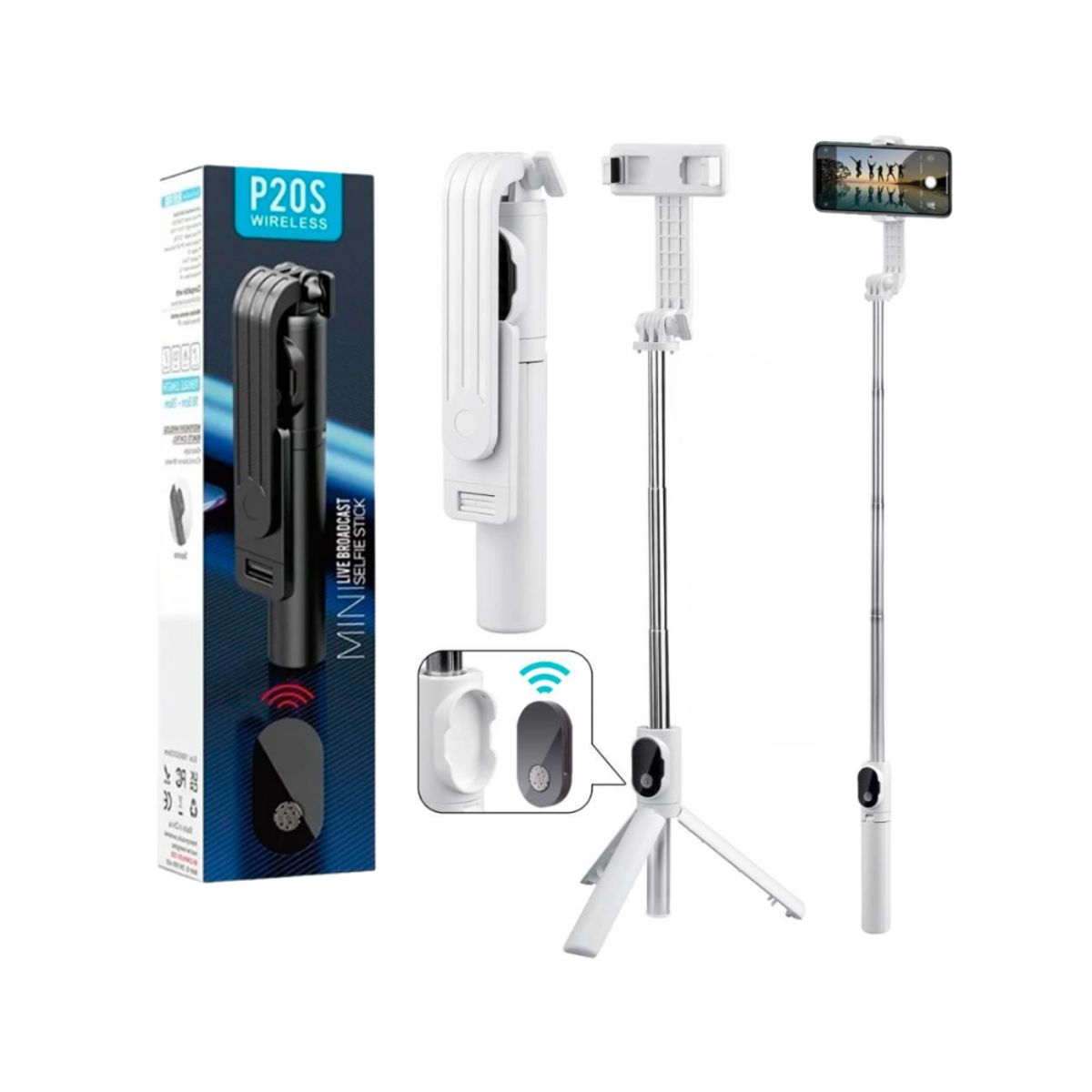 SEISA - Selfie Stick Inalámbrico Con Bluetooth Trípode Con Control