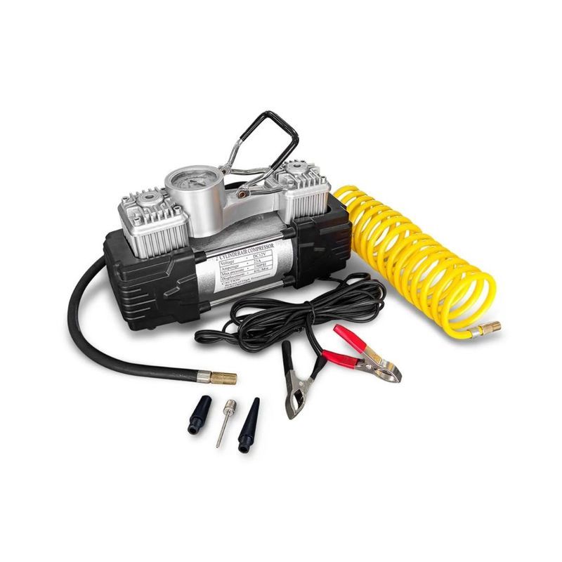 GENERICO - Compresor Aire Doble Pistón portátil Auto Inflador Llanta