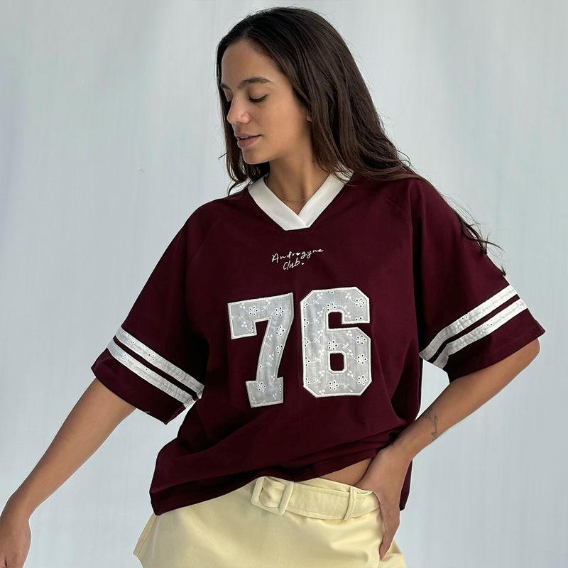 ANDROGYNE - Polo Boxy fit Guinda