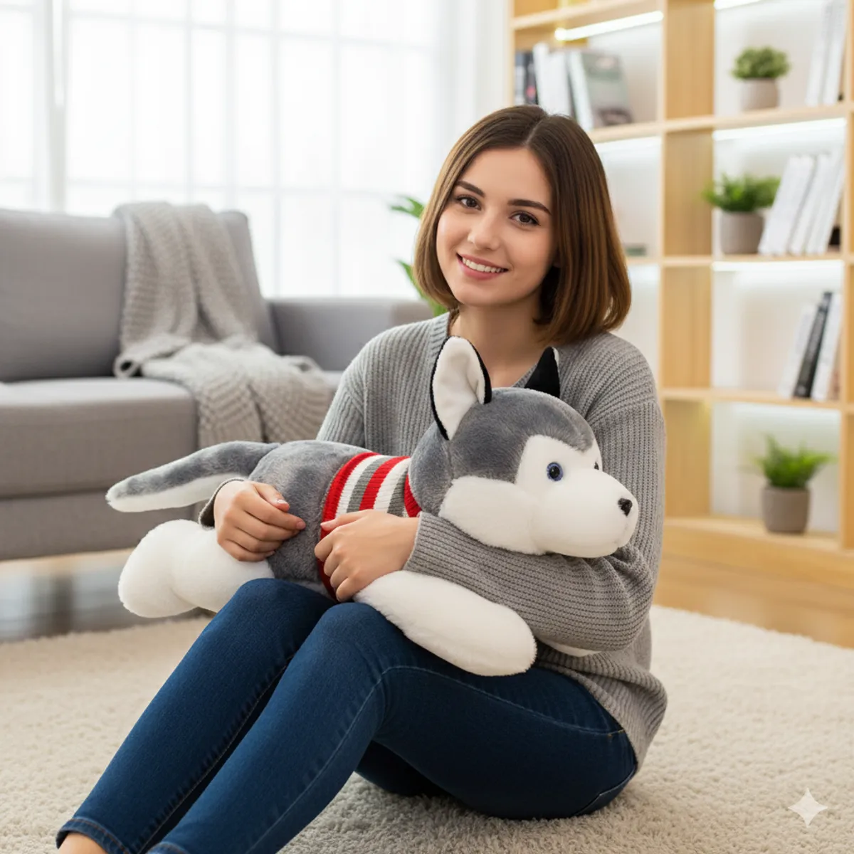 GENERICO - Peluche de Perro Siberiano Mediano