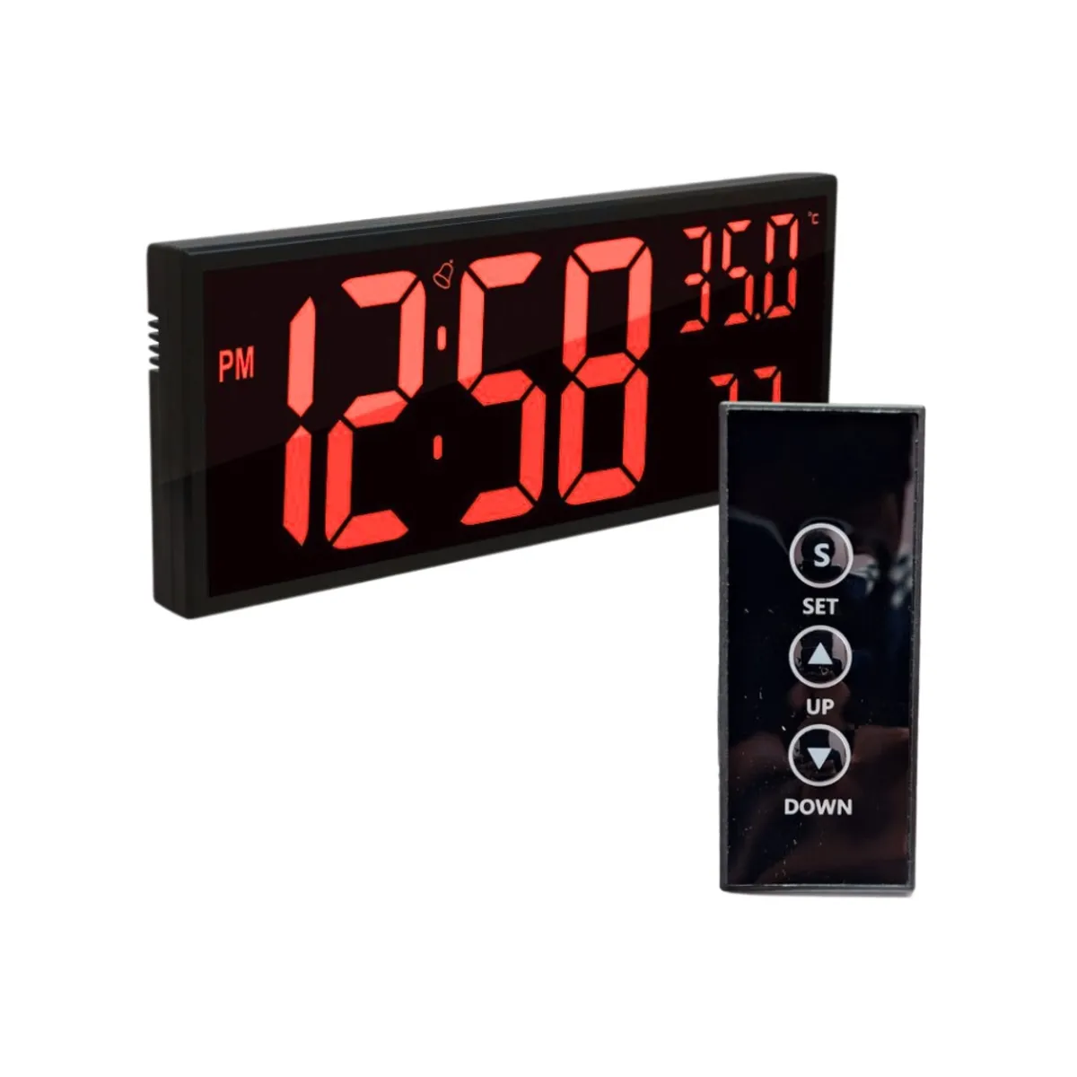 GENERICO - Reloj Rectangular Digital LED con Control Rojo