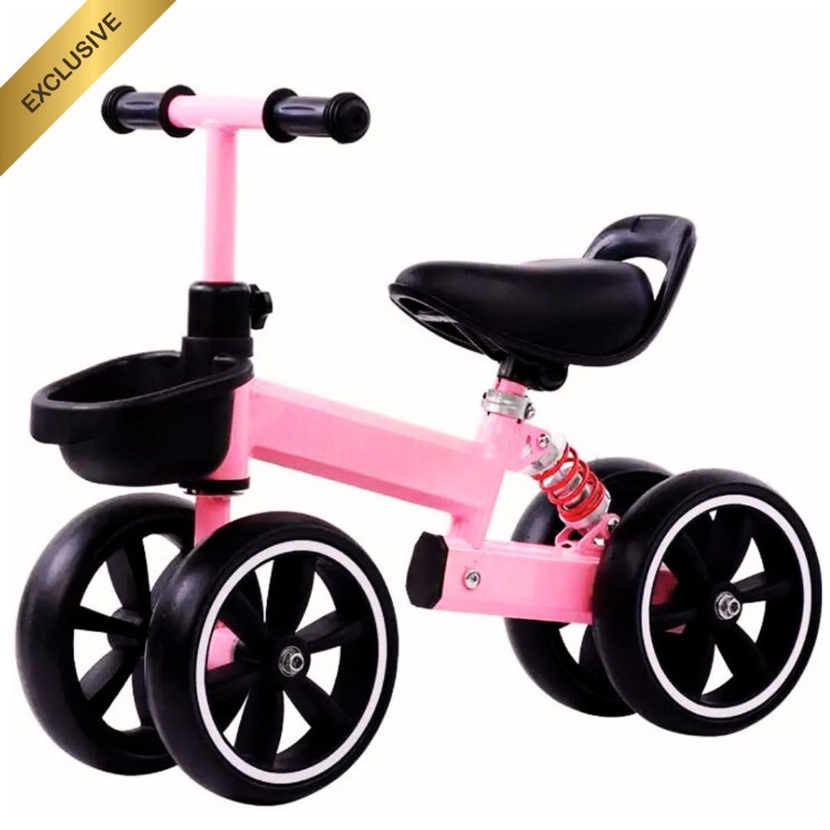 GENERICO - Bicicleta Balance Niños Luxury Alta Calidad 4 Ruedas Rosado