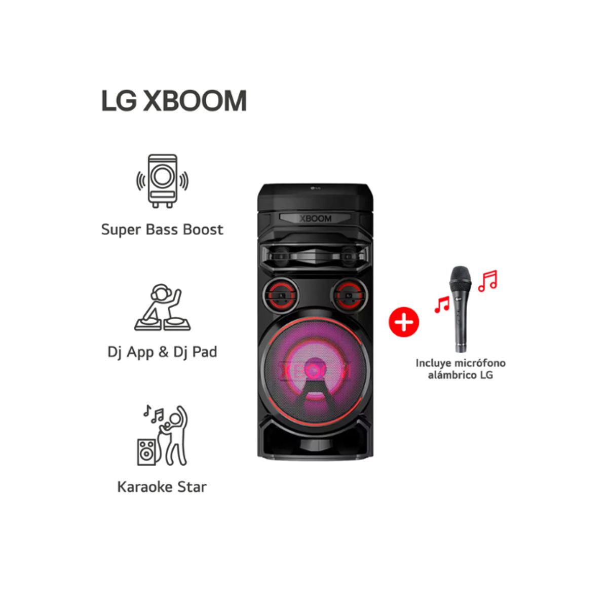 LG - Parlante Bluetooth LG XBOOM RNC7 Altavoz para fiesta de karaoke