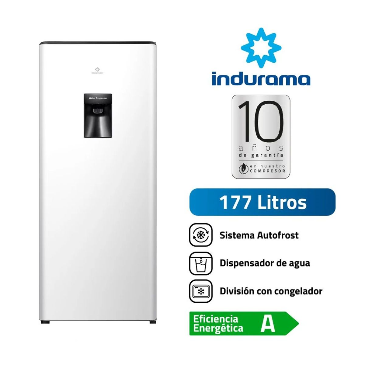 INDURAMA - Refrigeradora Indurama Ri-289dbl Autofrost 177l Blanco Blanco