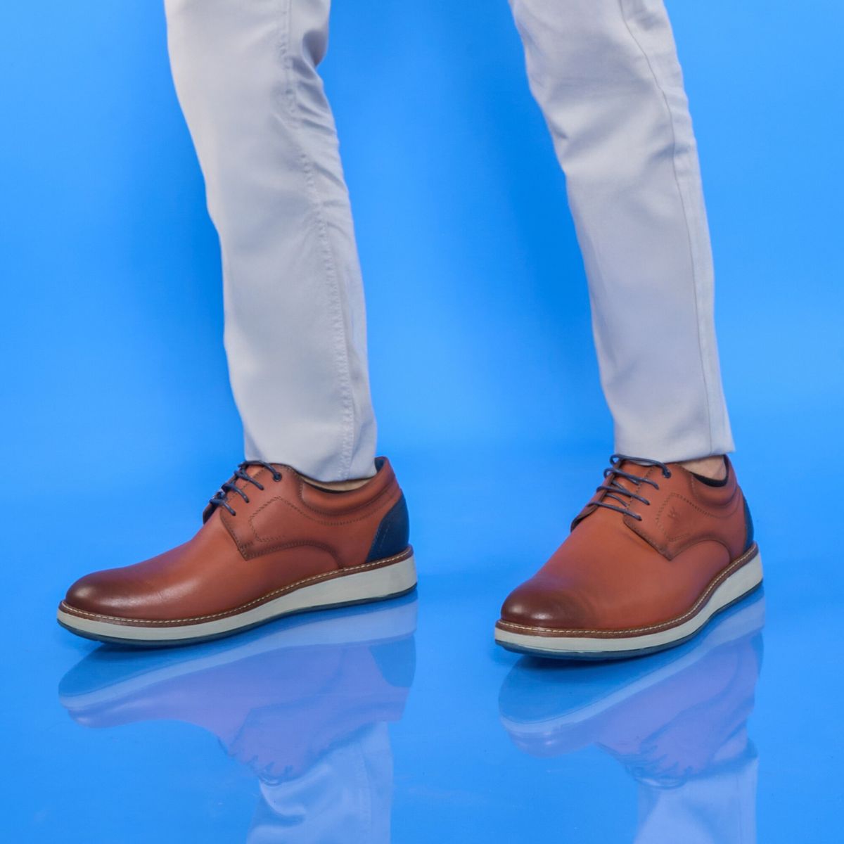 VIALE - Zapato Derby Casual ANGELO-2526 Cobre Viale Homme Cuero