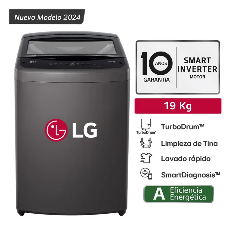 LG - LAVADORA LG 19 KG TURBODRUM CARGA SUPERIOR NEGRO WT19BVTB
