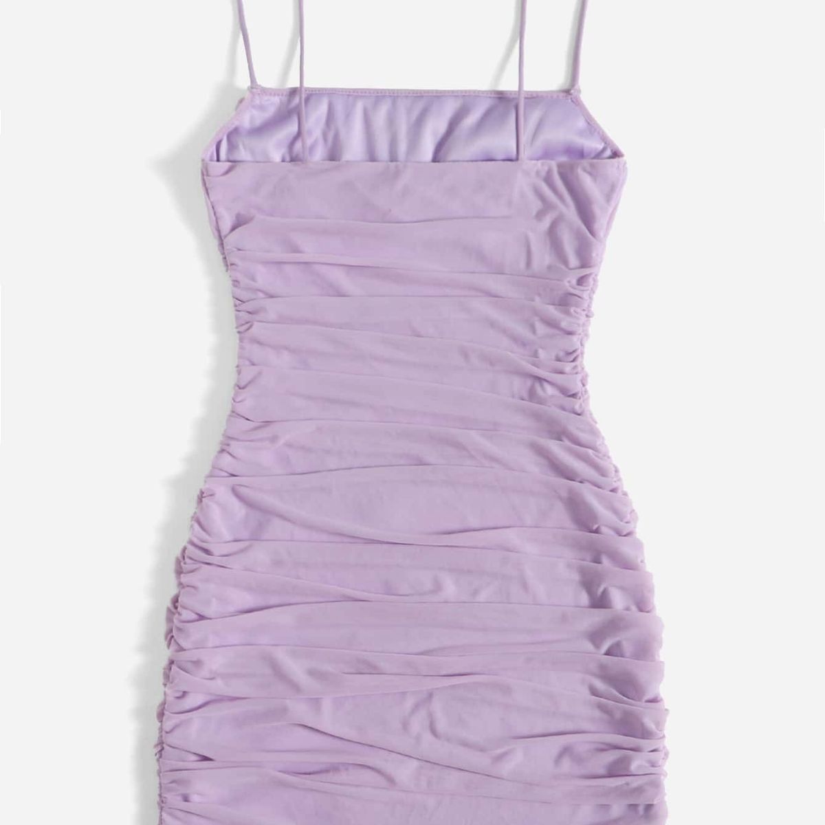 GENERICO - VESTIDO LILA LOLITAS DE MALLA FRUNCIDA DELGADA