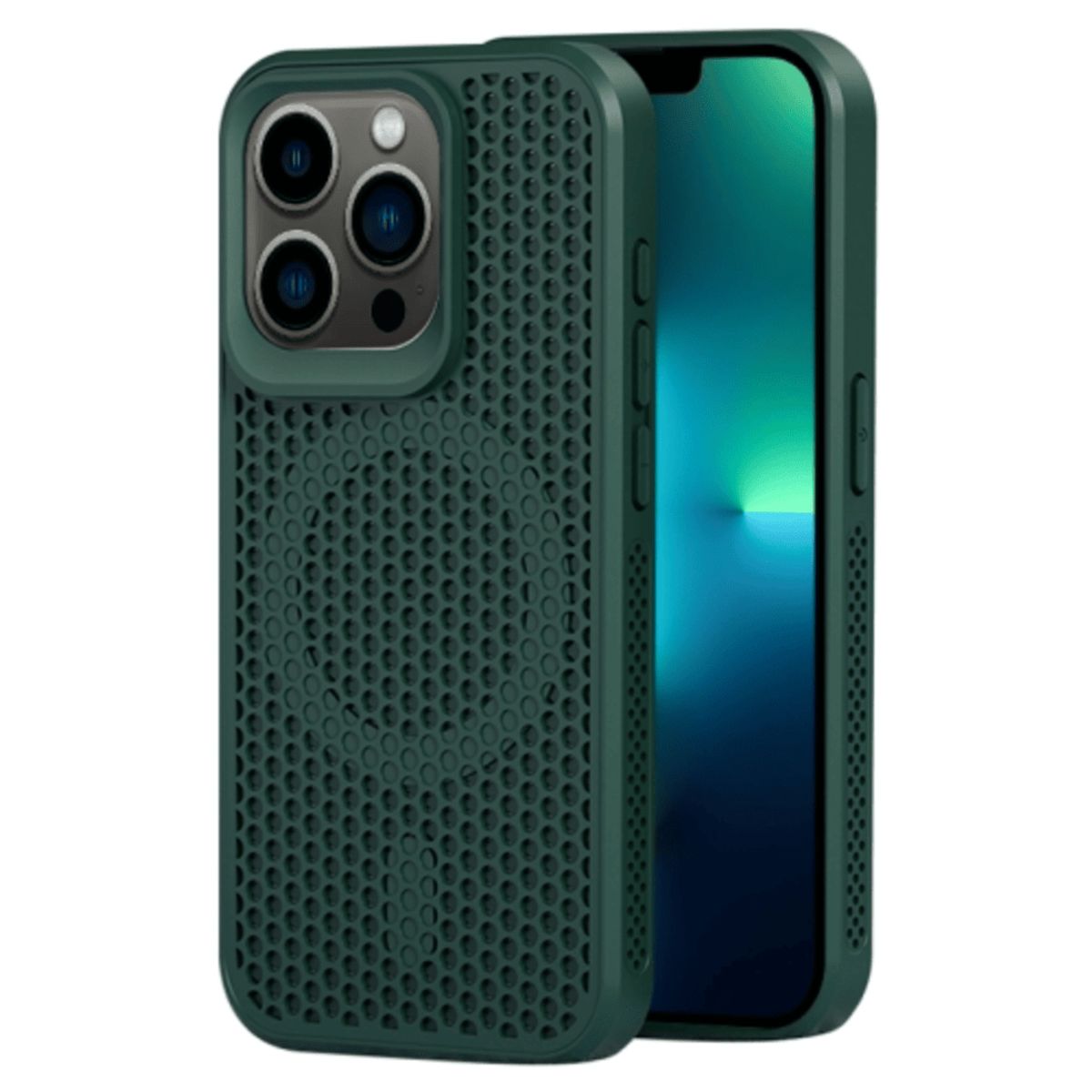 GENERICO - Funda para iPhone 15 Pro Magsafe Malla Térmica Verde