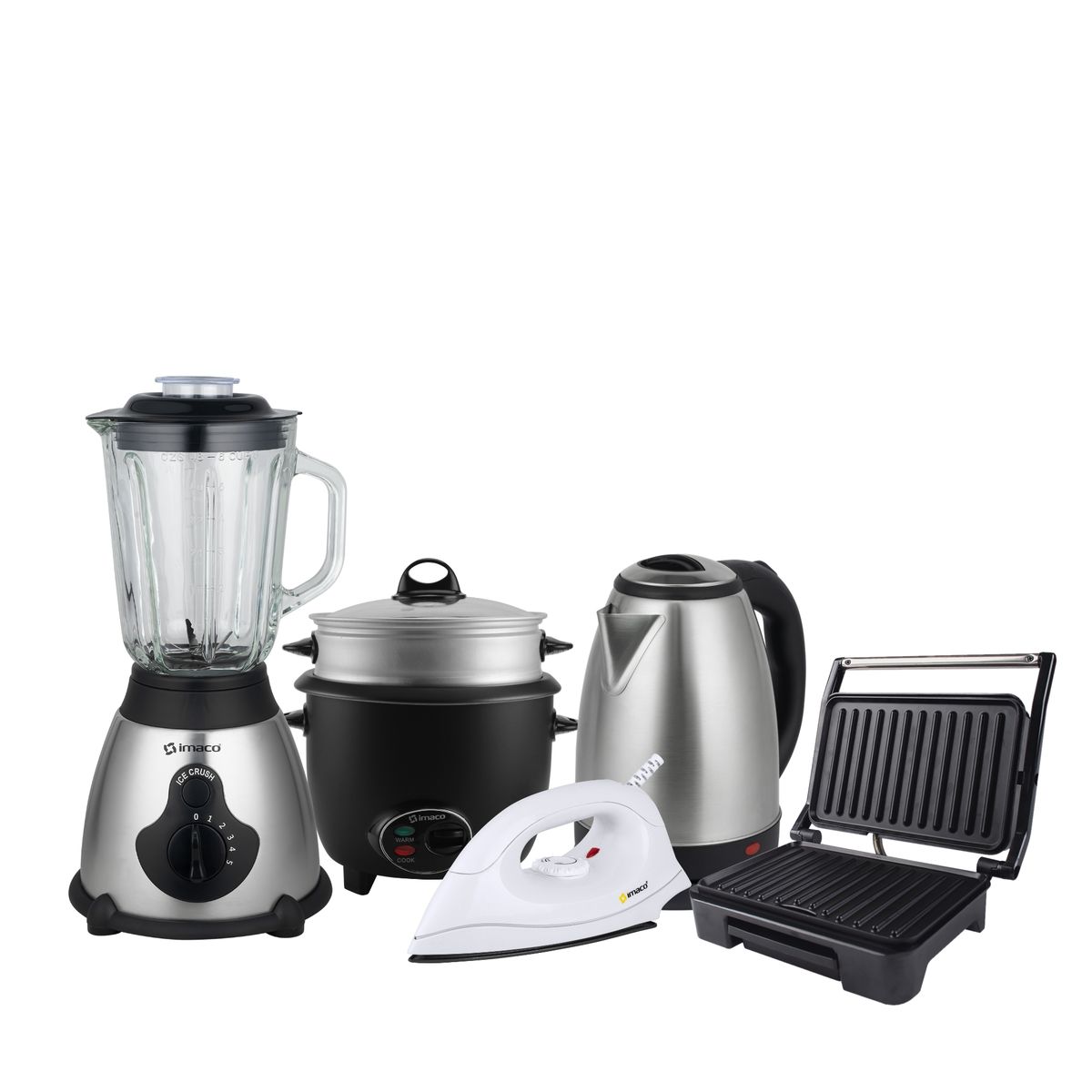 IMACO - Pentacombo Licuadora + Hervidor + Olla + Grill + Plancha Imaco