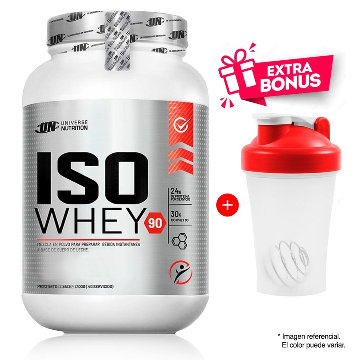 UNIVERSE NUTRITION - Iso Whey 90 1100 Gr / 1.1 Kg - Un Chocolate + SHAKER