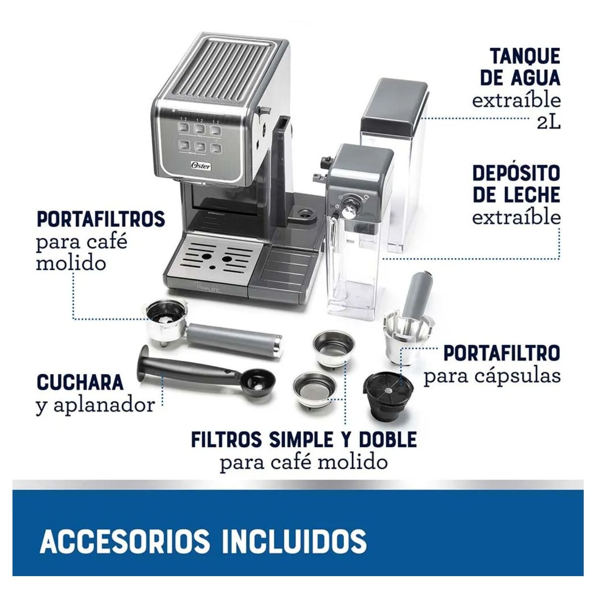 OSTER - Combo Cafetera Oster BVSTEM6801M + Sanguchera Grill CKSTSM400 Negro