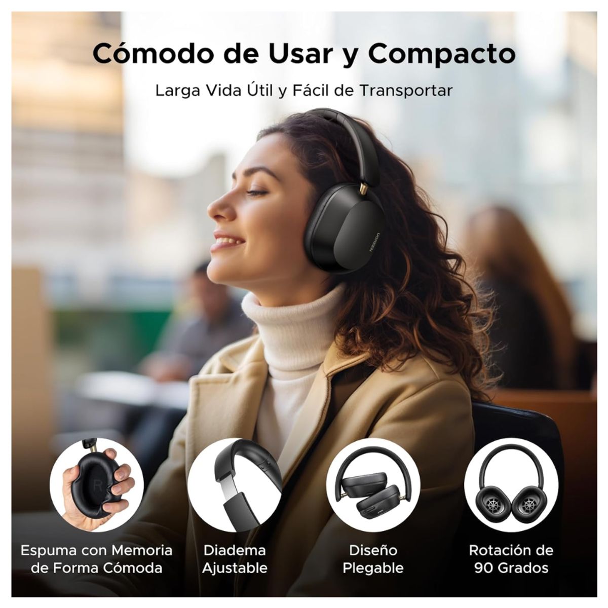 UGREEN - UGREEN MAX 5C Audifono Bluetooth Con Cancelacion De Ruido 75 Horas