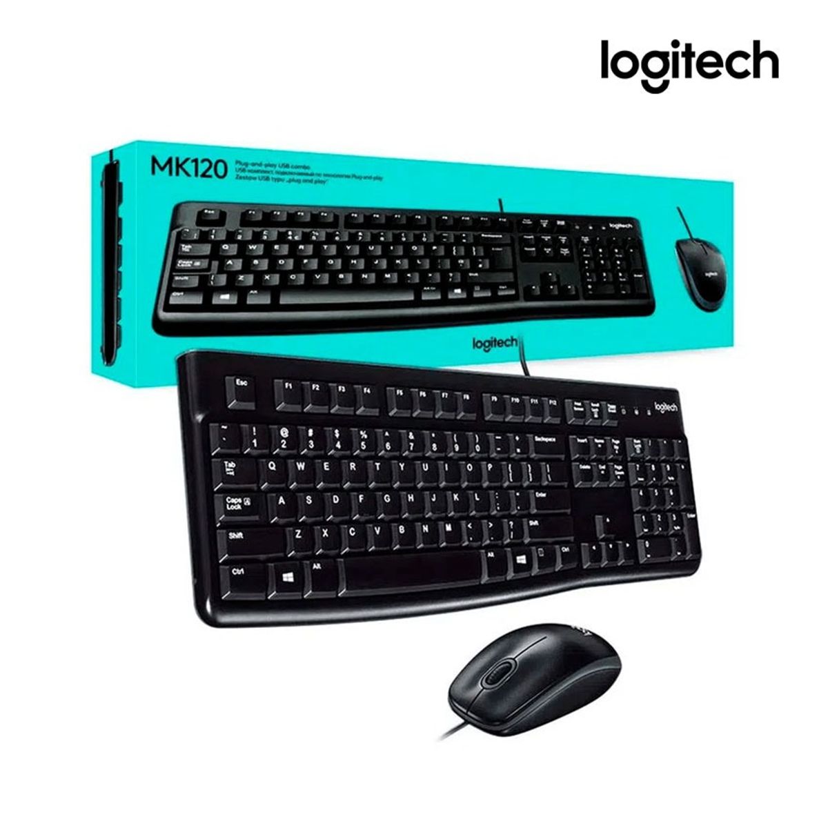 LOGITECH - Kit Logitech MK120 Mouse + Teclado USB SP BLACK