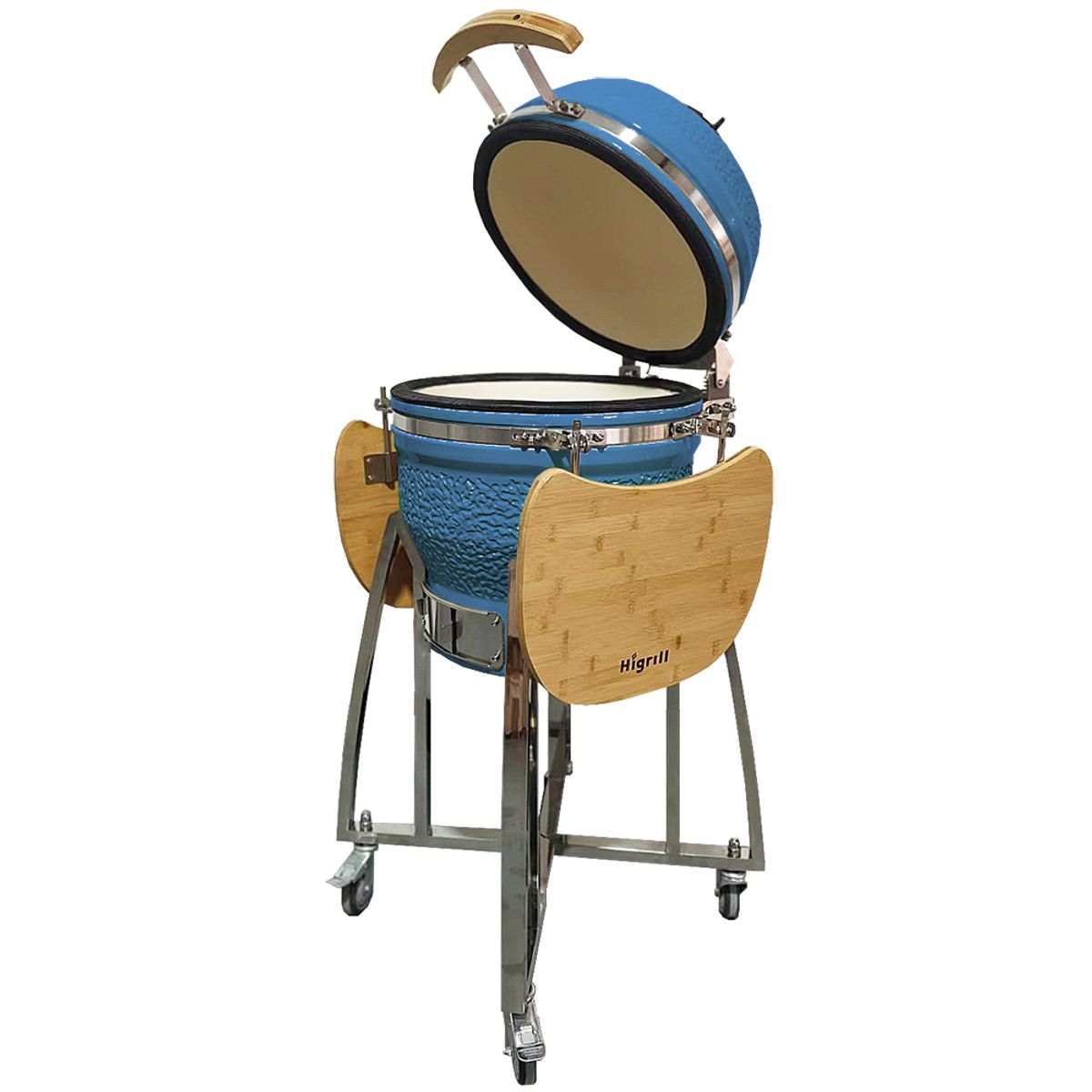 HIGRILL - Kamado 18 Pulgadas con Parrilla de Fierro Fundido y Grill Inox