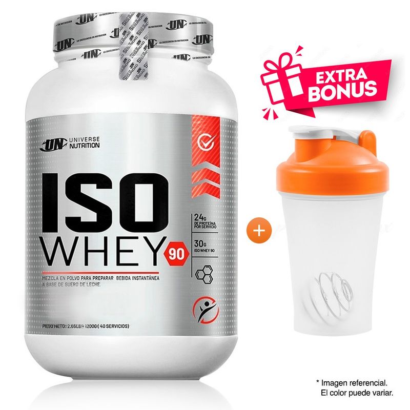 UNIVERSE NUTRITION - PROTEÍNA ISOLATADA ISO WHEY DE 1.1 KG CHOCOLATE MÁS SHAKER