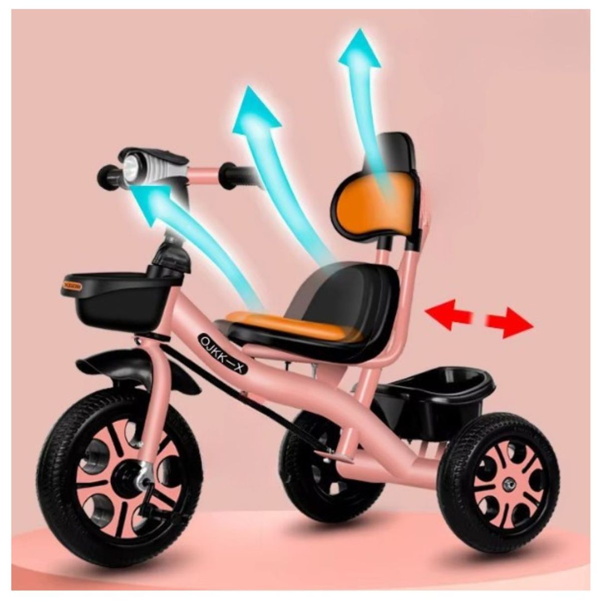 GENERICO - Triciclo Para Niños Bicicleta Flashlight - Rosado