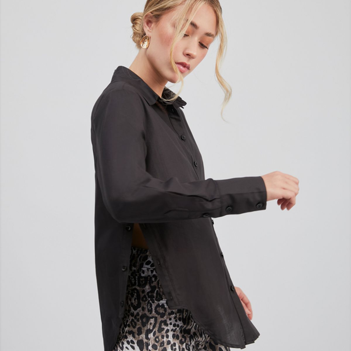 BANATY - BLUSA CON ABERTURA LATERAL CECILE MANGA LARGA DE MUJER