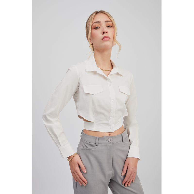 BANATY - BLUSA CROP CAMILLE CON LAZO DE MUJER
